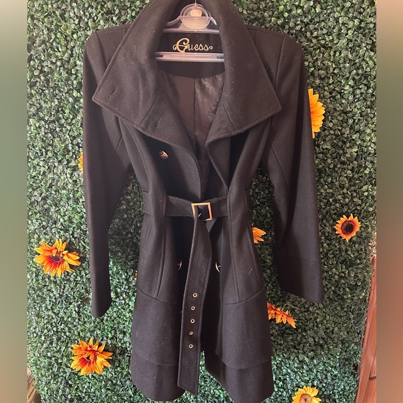 GUESS Wool-Blend Belted Coat - Picture 1 of 7